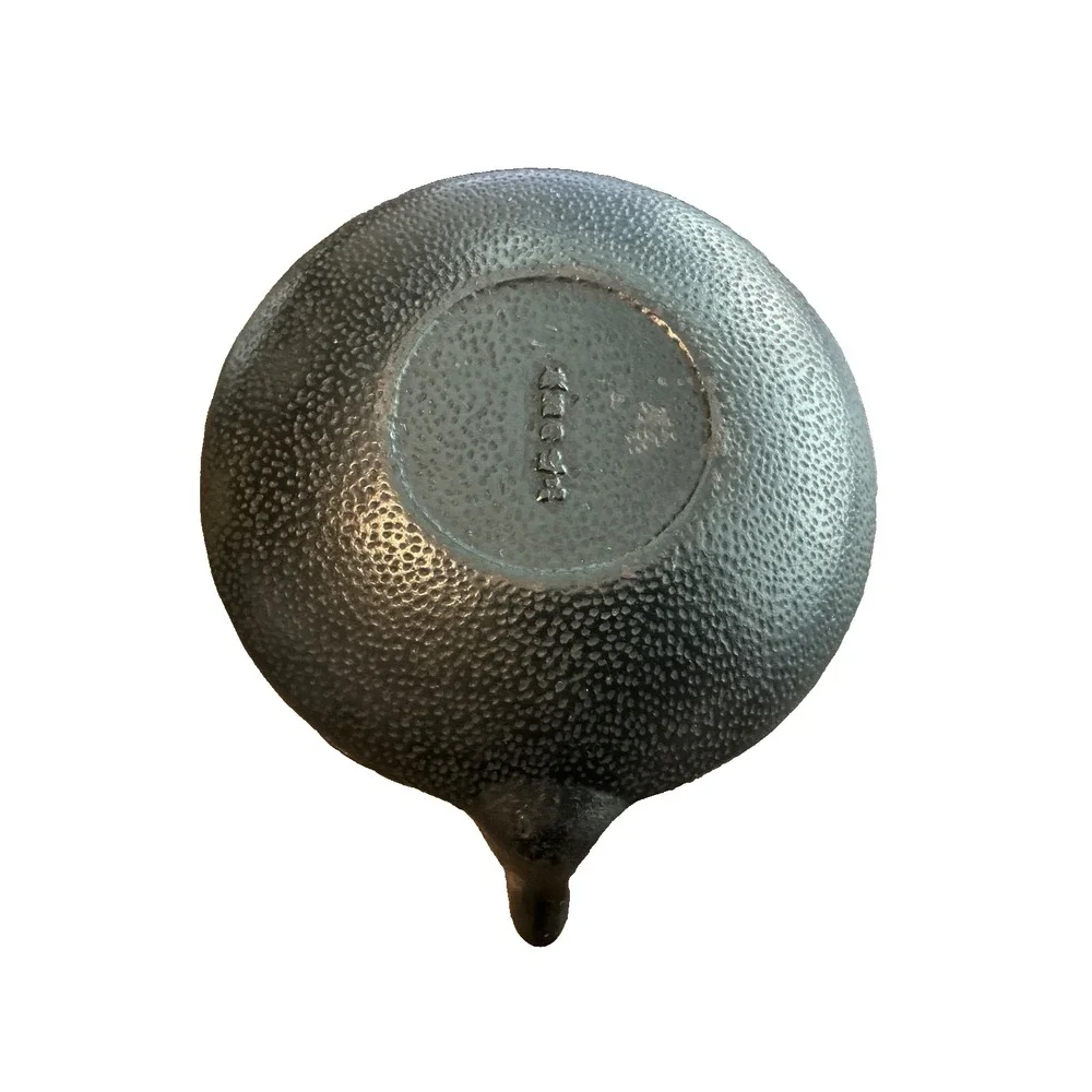 Japanese Cast Iron Teapot Dotted Pattern & Handle Hobnail Black 8